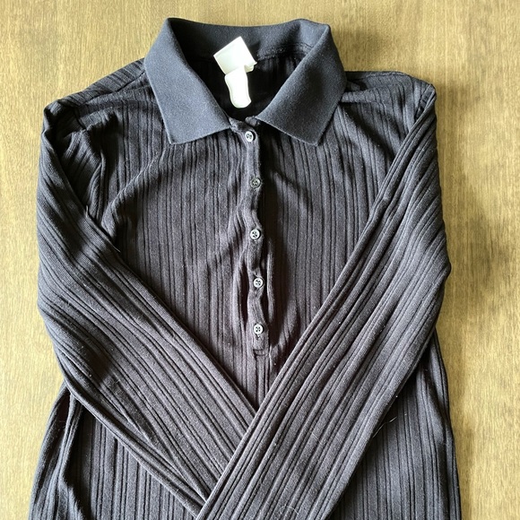 Black Collared Button Down Long Sleeve - Picture 2 of 4